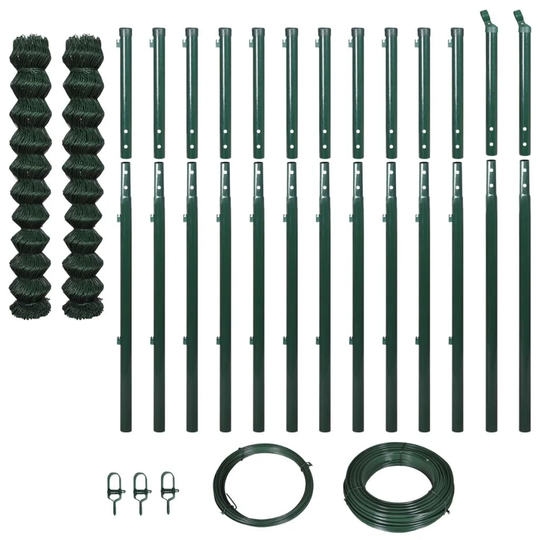 25m x 1.97m Chain Link with Posts Fence Set