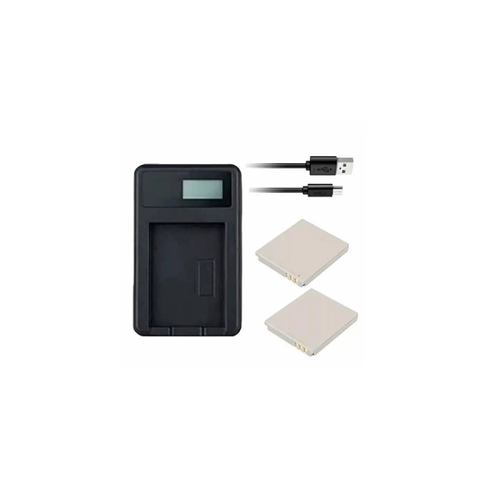 USB Battery Charger and 2 Batteries For Canon IXUS 60 Digital Camera