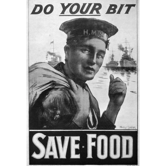 ''Do Your Bit - Save Food', Food Economy Poster, First World War' Graphic Art