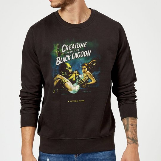Universal Monsters Creature From The Black Lagoon Vintage Poster Sweatshirt - Black - L