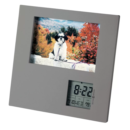 Portrait Retro Analog Acrylic Quartz Alarm Tabletop Clock in Gray