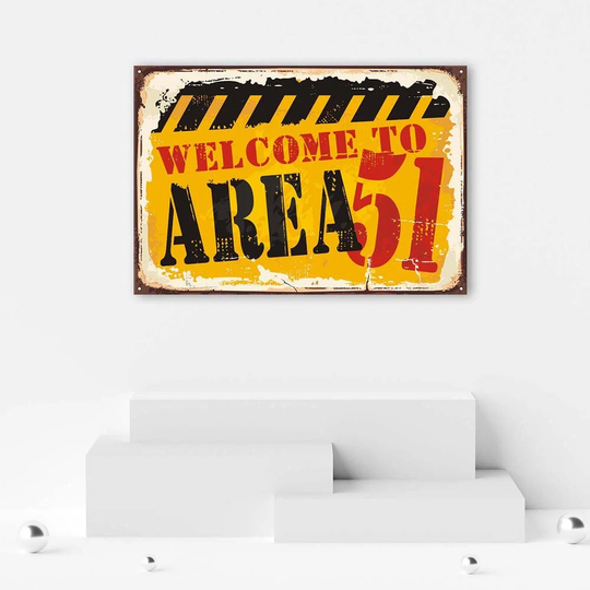 Canvas Print Retro Sign Area 51