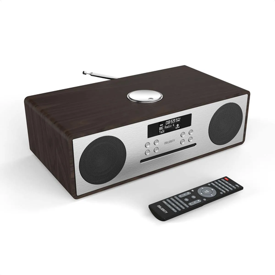 Majority Oakington Music System Cd Player/Dab Radio/ Bluetooth - Walnut