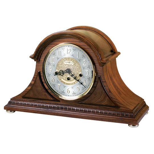 Barrett ll Traditional Analog Wood Mechanical Tabletop Clock in Oak Yorkshire