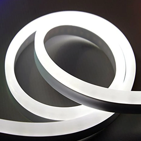ENER-J 12V Led Neon Strip Kit 3 Meters Silicon Neon Strip 6X12Mm-120 Leds/Mtr 4 Pcs Wall Clips+5A Adapter 6500K White