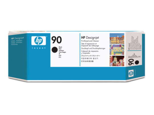 HP 90 Black Original Printhead & Printhead Cleaner For use with - Selected Printers* - C5054A