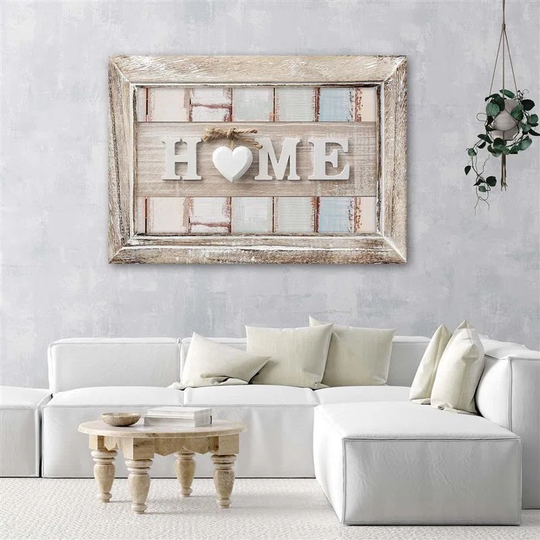 Canvas Print Home Heart Retro