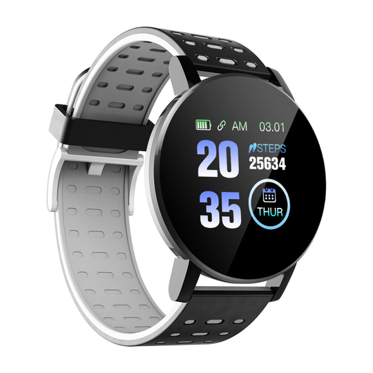 (Grey) Smart Watch Bluetooth 4.0 IP67 Waterproof Bracelet Pedometer Sleep Heart Rate Monitor Fitness Tracker Camera Remote Control Call ID Display