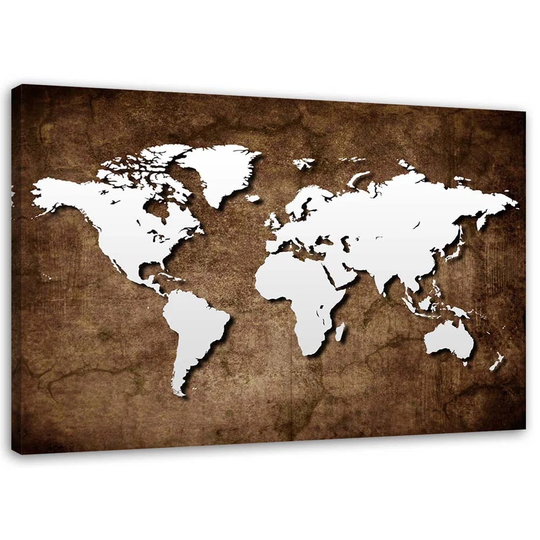 Canvas Print Old World Map Retro Office