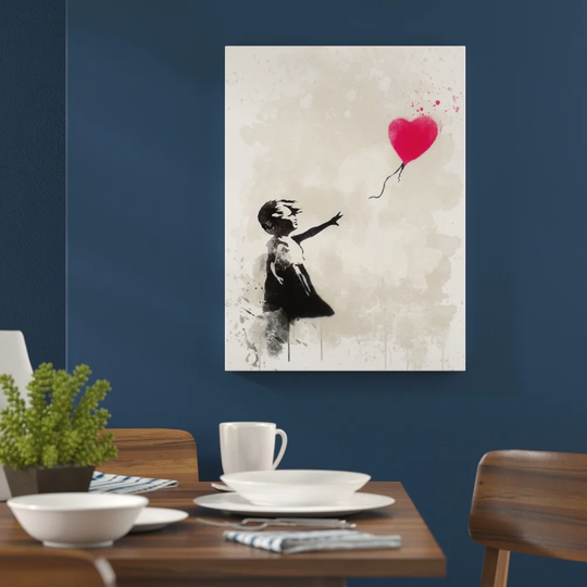 'Banksy Girl with Balloon Wall Graffiti Art' Graphic Art Print Poster