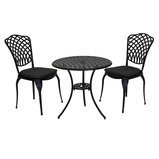 Charles Bentley Cast Aluminium Bistro Set - Grey