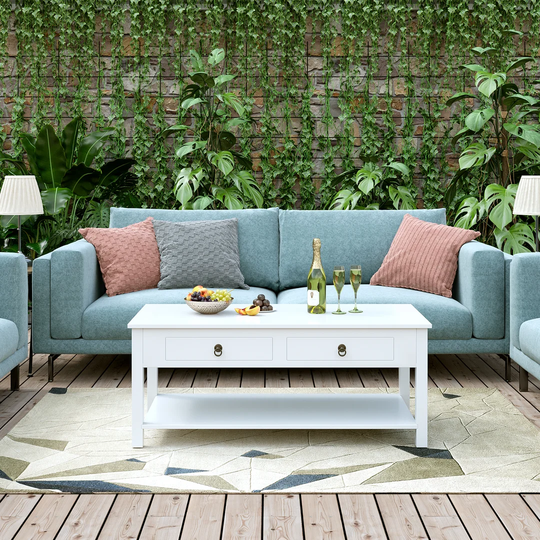 Faust Solid Wood 4 Legs Coffee Table with Storage