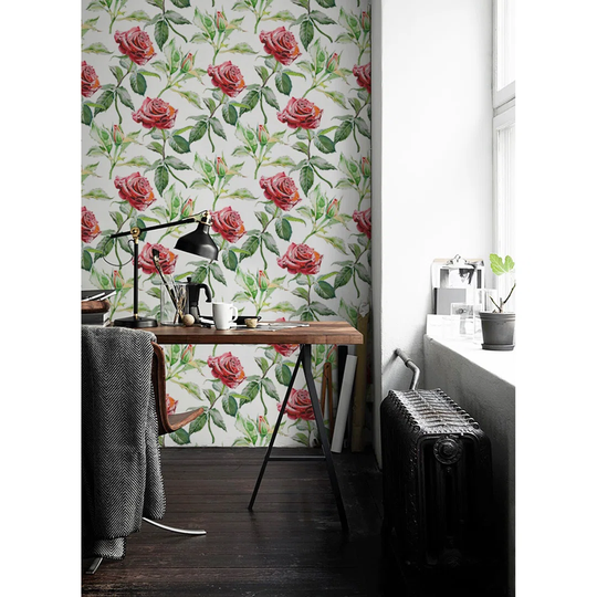 Walllpaper Roll 290X290cm Mural Decoration Wallpaper Material With Print Kitchen Livingroom Bedroom - Roses Floral Romantic