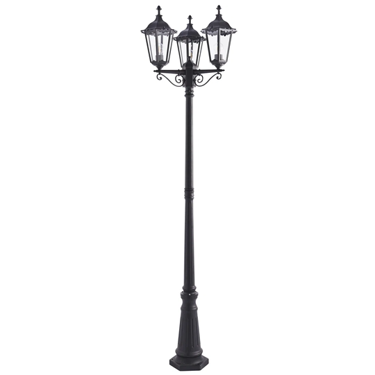 Shanghai Black 3 -Light 230cm H Lamp Post