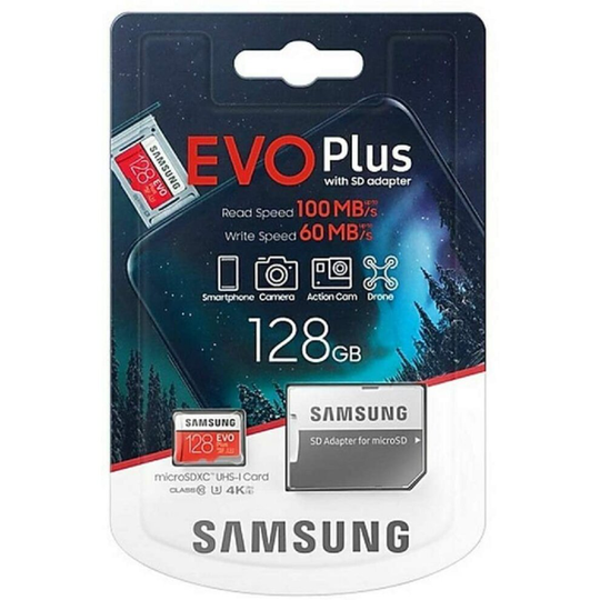 Samsung Plus 128GB micro SD SDXC Class 10 U3 memory card 100MB/S 4K Ultra HD MB-MC128HA/EU