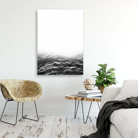 Canvas Print Waves Sea Black And White