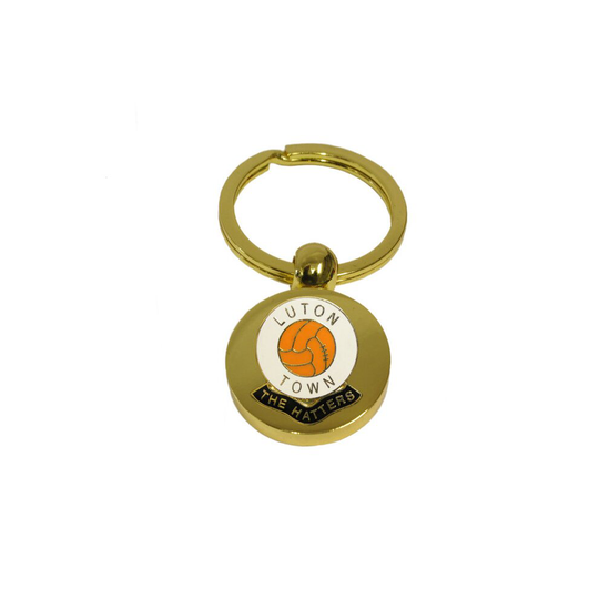 Luton Town football club gold disc keyring