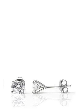 Say It With Diamonds Classic Claw Stud Earrings - Sterling Silver And Cubic Zirconia