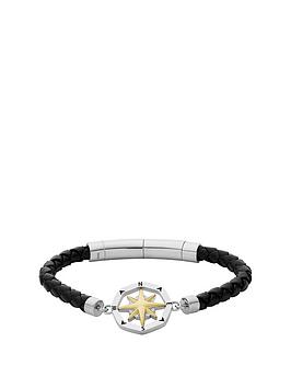 Fossil Vintage Casual Mens Bracelet Stainless Steel, Silver, Men