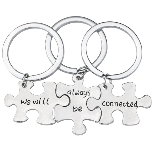 TRIXES We Will Always Be Connected Jigsaw Puzzle Metal Keyring