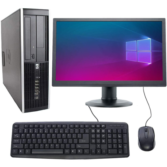 Complete set of 21.5in Monitor & HP 8300 i5-3470 SFF PC, 8GB RAM, 500GB HDD, Wi-Fi, Windows 10 Pro (Renewed)