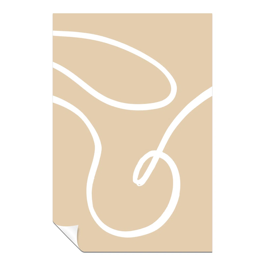 Panther Print Fine Art Prints Beige & White Line Art Minimalist 1 Artistic Unframed Poster, Pictures For Home Walls, Bedroom, Living Room & Bathroom D