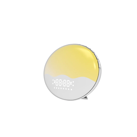Wake-Up Light, Electronic Clock, Alarm Clock With Analog Sunlight, RGB Color Light, Wireless Speaker, Radio, Built-In Polymer Lithium Battery, 5V Char