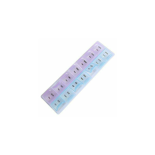 (2 Rows) Pills box 7 Days Weekly Tablet Medicine Box Holder