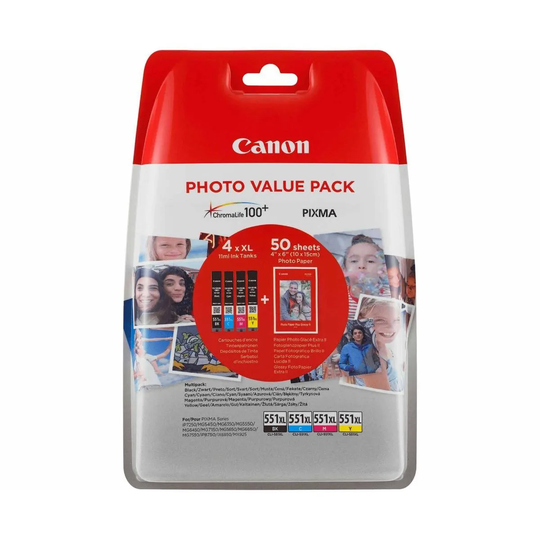 Canon CLI551XL Ink Cartridge Photo Value Pack - XL