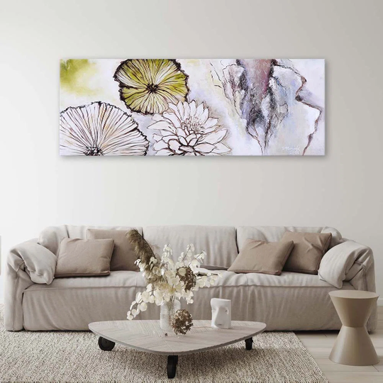 Canvas Print Painted Panorama Flowers