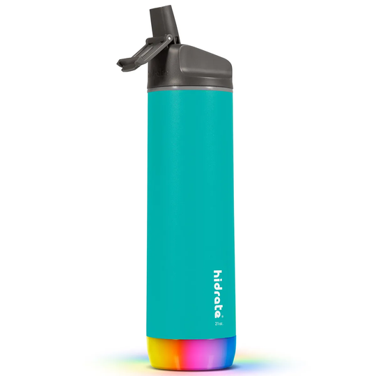 HidrateSpark STEEL - Insulated Stainless Steel Bluetooth Smart Water Bottle with Straw 620 ml & Free Hydration Tracker App - Sea Glass