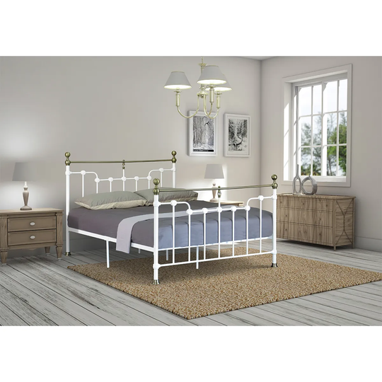 SleepOn Arabella Metal King Bed Frame White