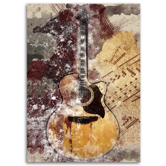 Canvas Print Guitar Music Retro