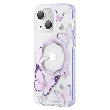 Kingxbar Butterfly Shiny iPhone 14 Plus Hybrid Case - Purple