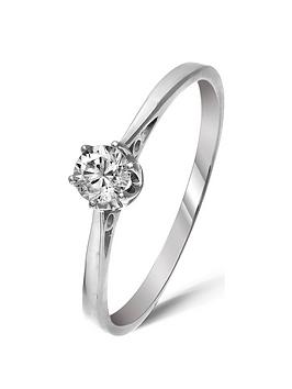 Love Diamond 9 Carat White Gold 25Pt Certified Solitaire Ring