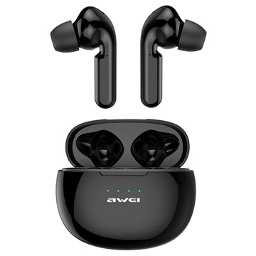 Awei T15 TWS Earphones w/ Charging Case - IPX4 (Open-Box Satisfactory) - Black