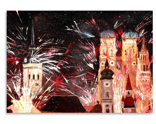 Munchen Siegestor by M Bleichner - Painting Print on Paper