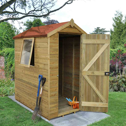 Forest Garden 6' x 4' Tongue and Groove Pressure Treated Apex Shed