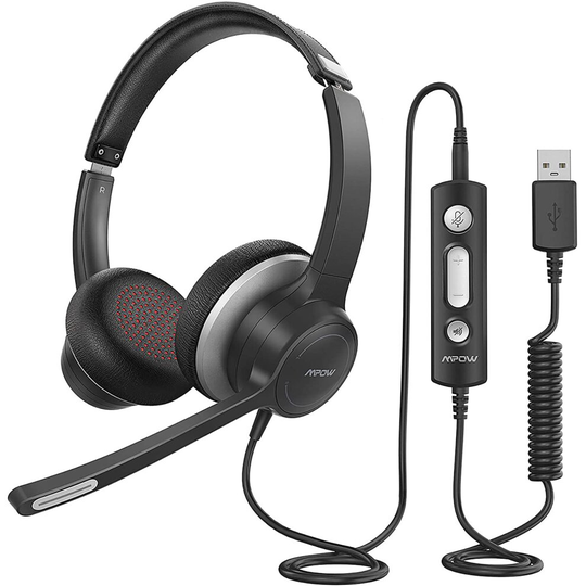 Mpow HC6 USB Headset Microphone, Comfort-fit Office Computer Headphone