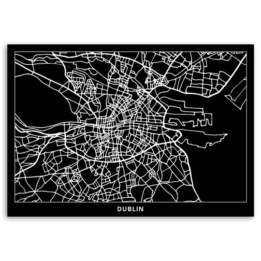 Canvas Print Dublin City Map