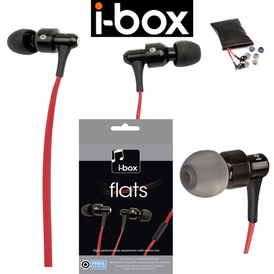 Flats iBox Earphones in-line Mic Music Headphone Earbuds Android IPOD MP3 79082R