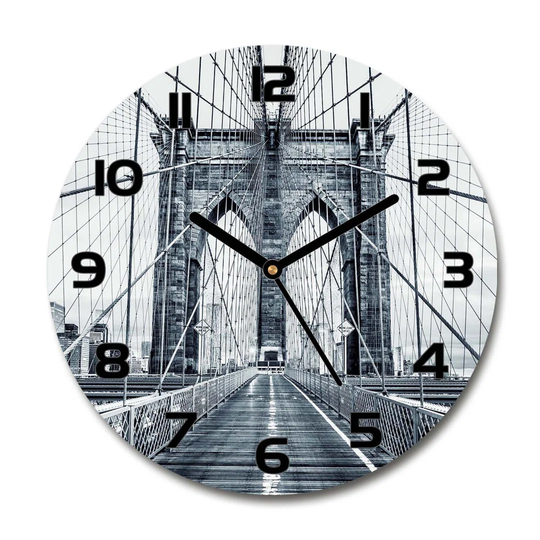 Decoration Picture Art Modern Kitchen Living Room Brooklyn Bridge 30cm Silent Wall Clock
