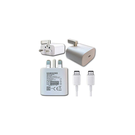 Samsung Galaxy S21 Plus/Note 20 Ultra 5G Original 25W Fast Charging Type C to Type C Mobile Phone Mains Plug/Wall Charger, Genuine Charger C