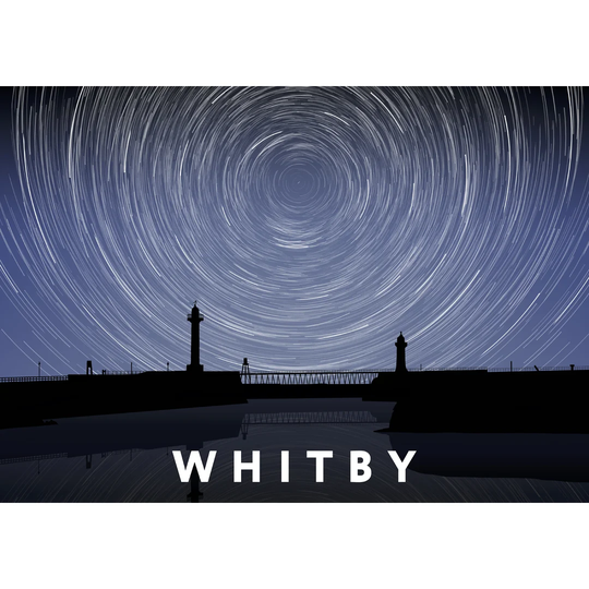 Whitby Night Timelapse by Richard O'Neil - Graphic Art Print on Paper