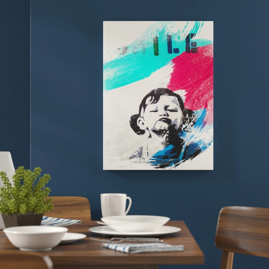 'Banksy Smile Graffiti' Graphic Art Print Poster