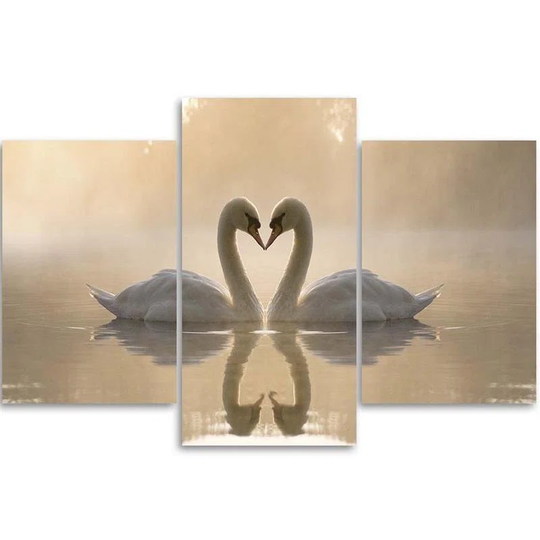 Canvas Print Swan Birds Lake