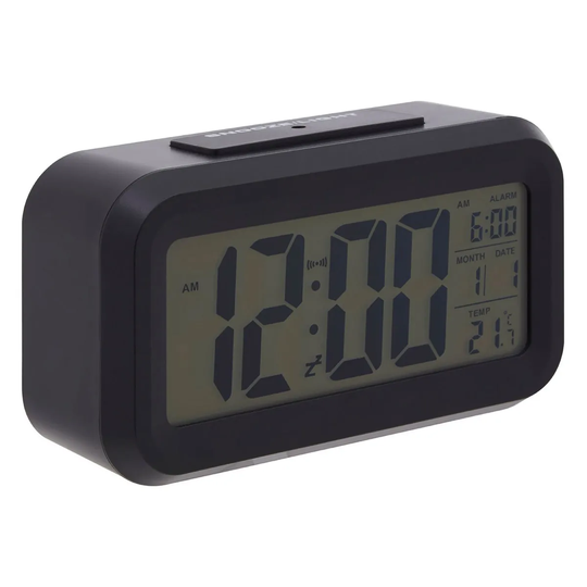 Premier Housewares LCD Digital Alarm Clock - Black