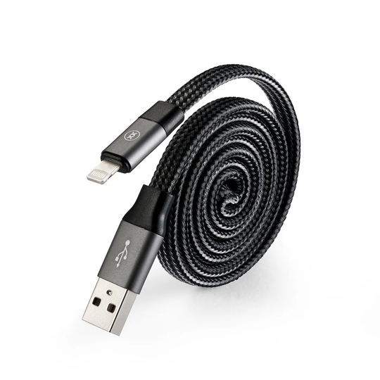 MIXX Self-Coil Travel Cable - USB to Lightning - Space Grey