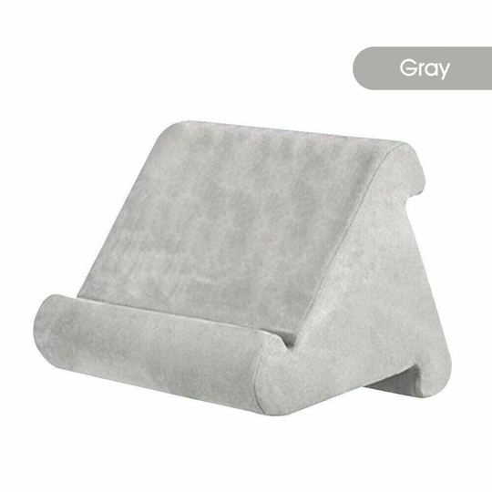 (Grey) Tablet Pillow Stand For iPad Book Holder Rest Lap Reading Cushion