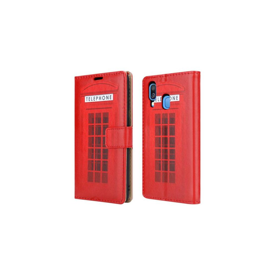 Samsung Galaxy A41 SM-A415F Slim Leather Wallet Phone Case Cover (Telephone Booth Print)